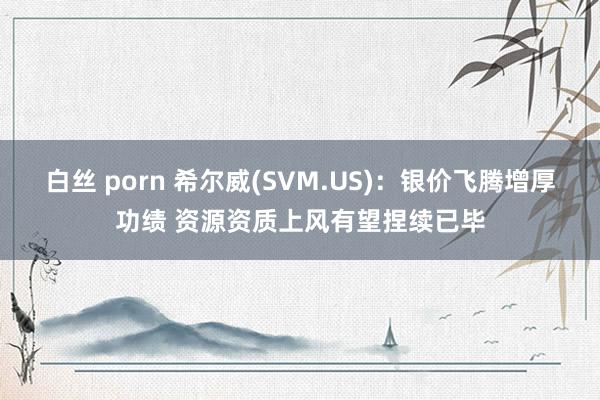 白丝 porn 希尔威(SVM.US)：银价飞腾增厚功绩 资源资质上风有望捏续已毕