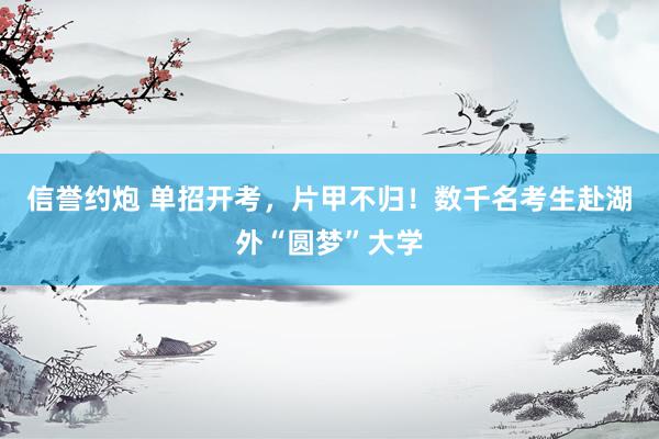 信誉约炮 单招开考，片甲不归！数千名考生赴湖外“圆梦”大学