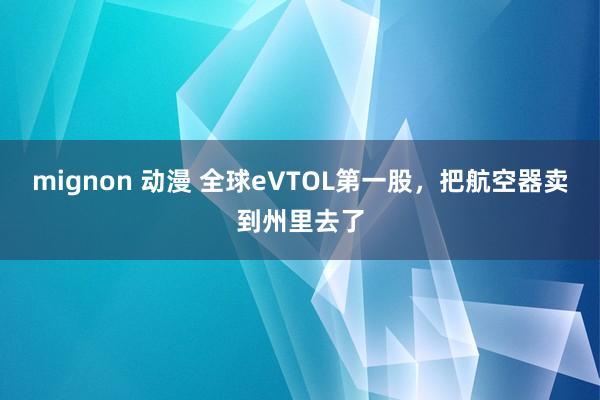 mignon 动漫 全球eVTOL第一股，把航空器卖到州里去了