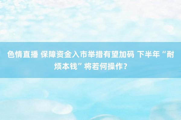 色情直播 保障资金入市举措有望加码 下半年“耐烦本钱”将若何操作？