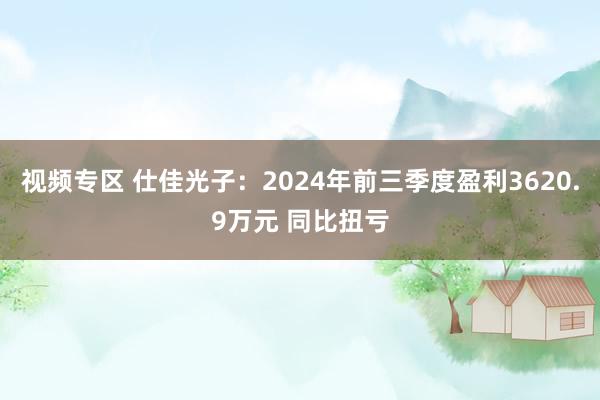 视频专区 仕佳光子：2024年前三季度盈利3620.9万元 同比扭亏