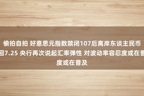 偷拍自拍 好意思元指数禁闭107后离岸东谈主民币重回7.25 央行再次说起汇率弹性 对波动率容忍度或在普及